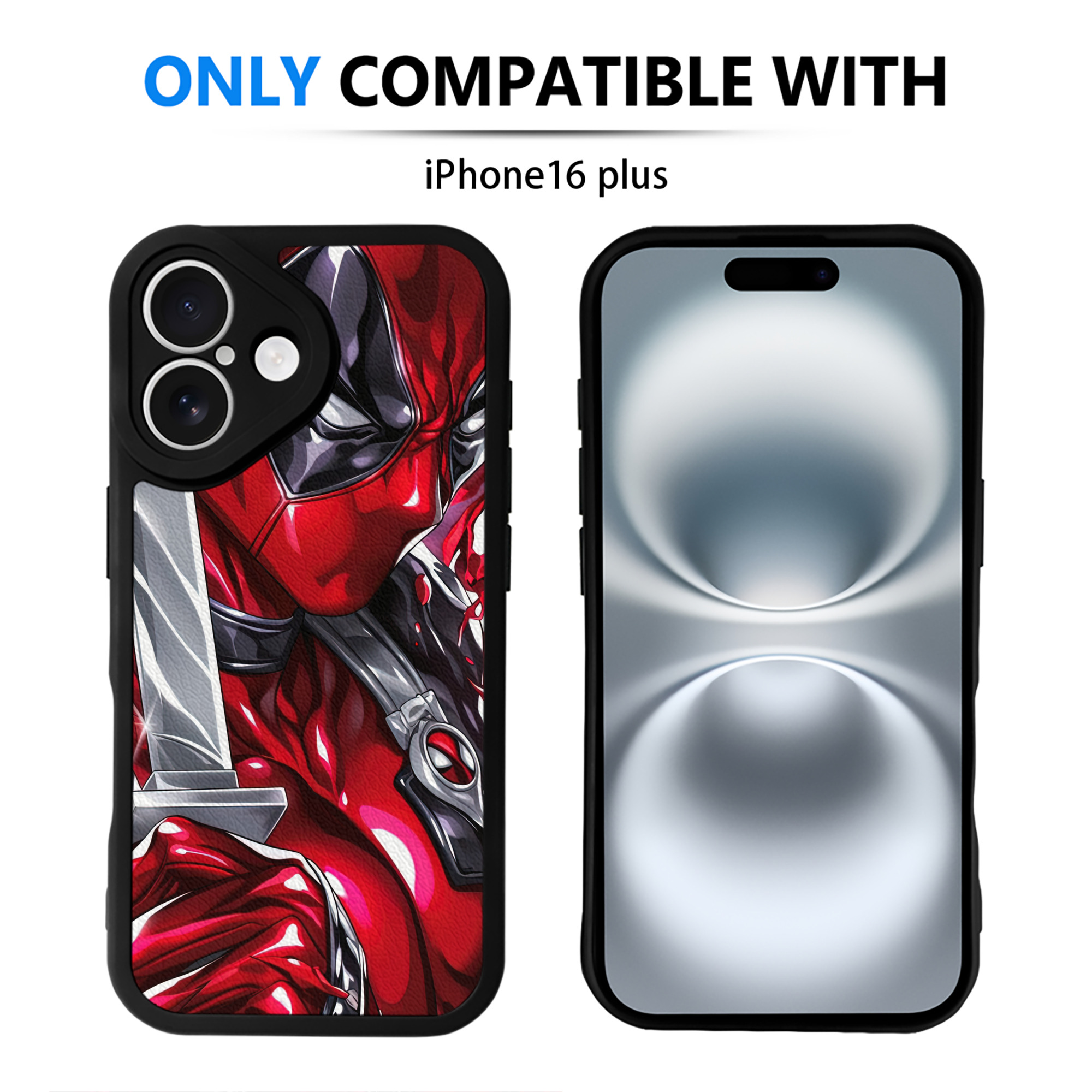 （画像用） Deadpool デッドプール 【iPhone 16シリーズ対応】シリコンスマホケース（レザー調） 材質：シリコン